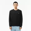 Carded uld sweater med rund hals