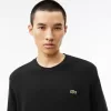 Carded uld sweater med rund hals