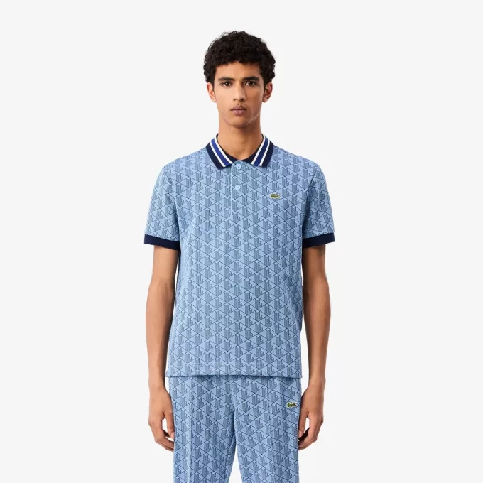 Classic Fit Monogram Jacquard Polo Shirt