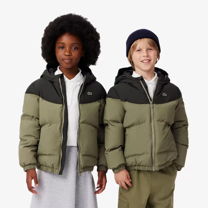 Colourblock Taffeta puffet jakke
