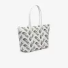 Dame Lacoste L.12.12 Logo Print Tote