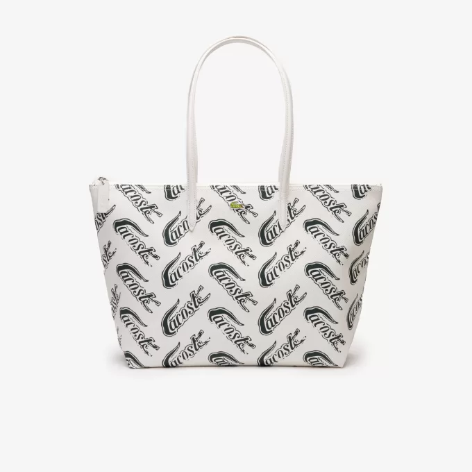 Dame Lacoste L.12.12 Logo Print Tote