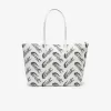 Dame Lacoste L.12.12 Logo Print Tote