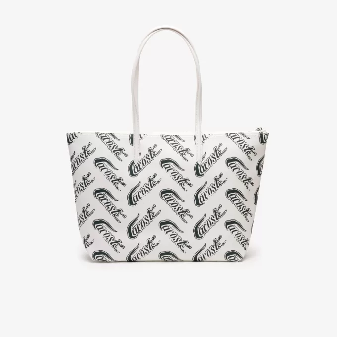 Dame Lacoste L.12.12 Logo Print Tote