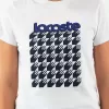 Dame Lacoste SPORT Åndbar T-shirt med Houndstooth-mønstret