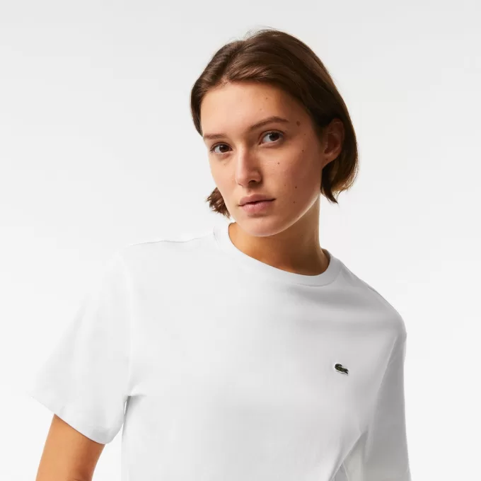 Dame T-shirt i premium bomuld med rund hals