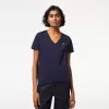 Dame V-hals Loose Fit T-shirt i bomuld