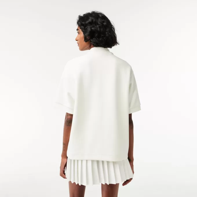 Dobbeltsidet bomuldspiké oversized poloshirt