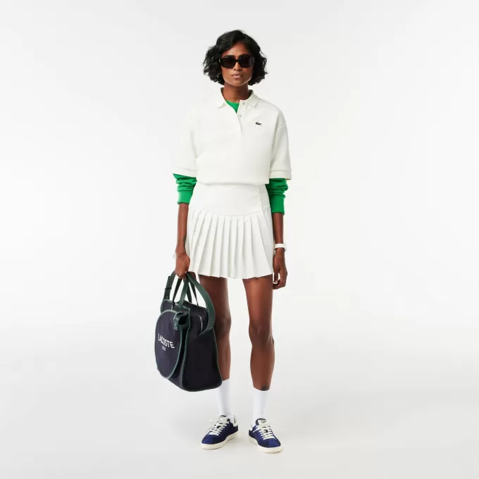Dobbeltsidet bomuldspiké oversized poloshirt