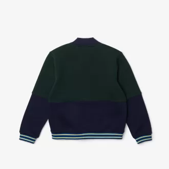Drenge Lacoste stribet Varsity-jakke i økologisk bomuld