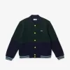 Drenge Lacoste stribet Varsity-jakke i økologisk bomuld Drenge Lacoste stribet Varsity-jakke i økologisk bomuld