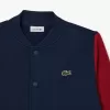 Fleece bomberjakke med kontrastærmer