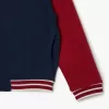 Fleece bomberjakke med kontrastærmer