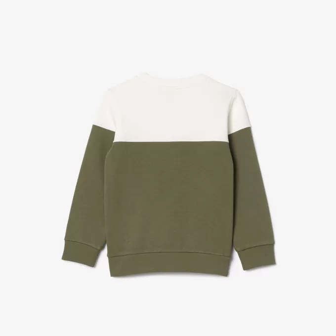 Fleece colourblock sweatshirt med rund hals