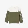 Fleece colourblock sweatshirt med rund hals