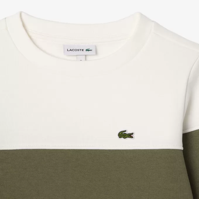 Fleece colourblock sweatshirt med rund hals