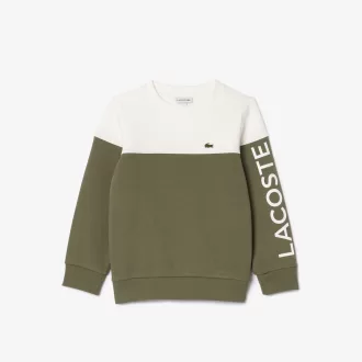 Fleece colourblock sweatshirt med rund hals
