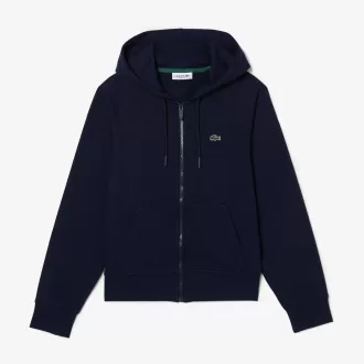 Fleece hættetrøje med lynlås