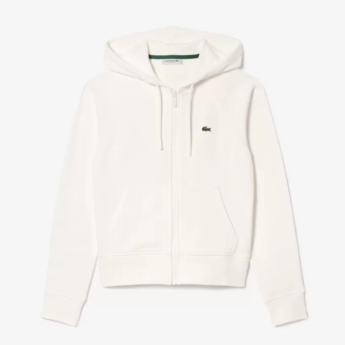 Fleece hættetrøje med lynlås