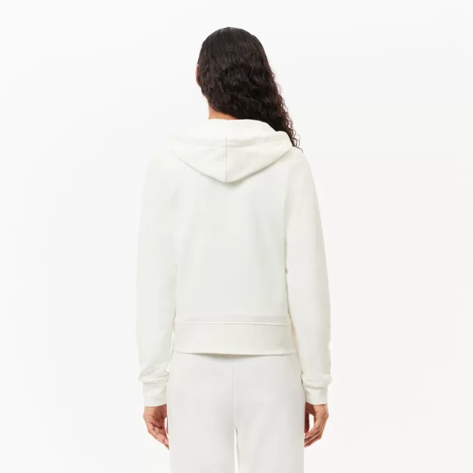 Fleece hættetrøje med lynlås