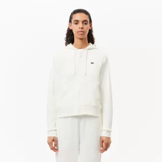 Fleece hættetrøje med lynlås