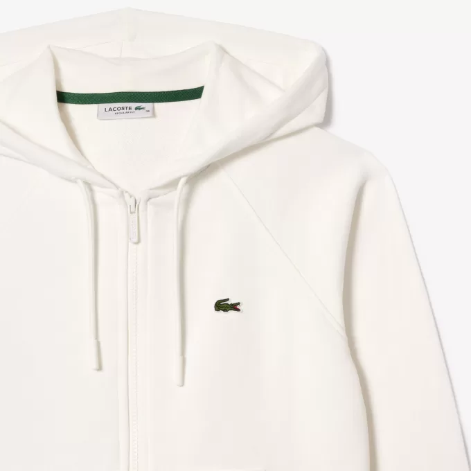 Fleece hættetrøje med lynlås