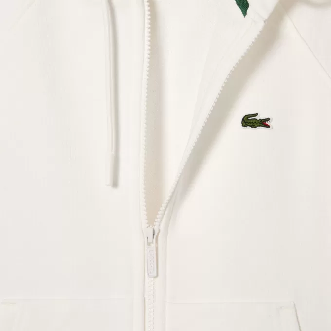 Fleece hættetrøje med lynlås