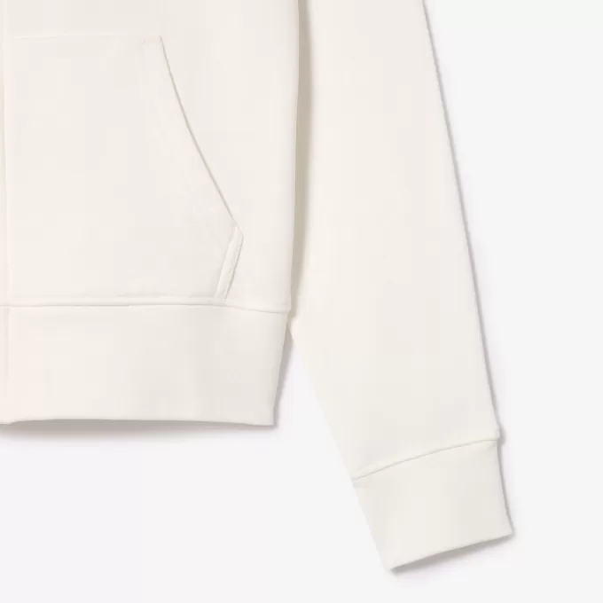Fleece hættetrøje med lynlås