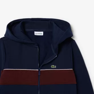 Fleece hættetrøje med lynlås
