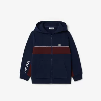 Fleece hættetrøje med lynlås