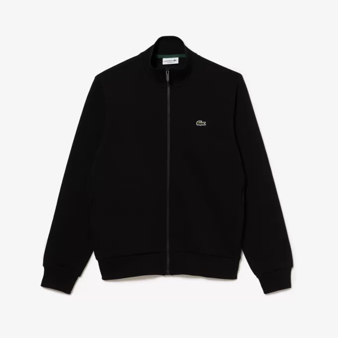 Fleece sweatshirt med høj hals med lynlås