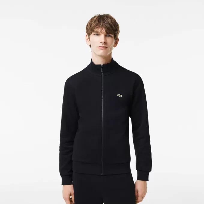 Fleece sweatshirt med høj hals med lynlås