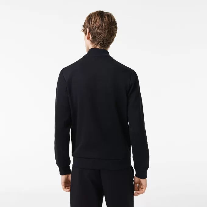 Fleece sweatshirt med høj hals med lynlås