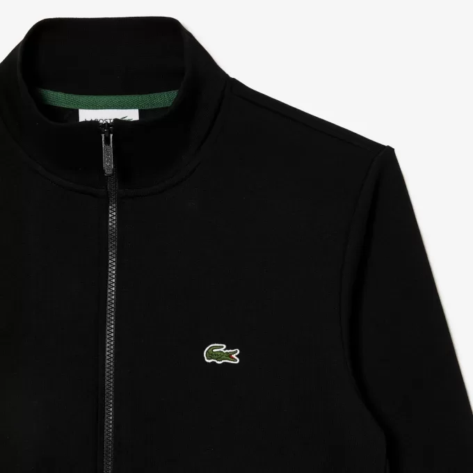 Fleece sweatshirt med høj hals med lynlås