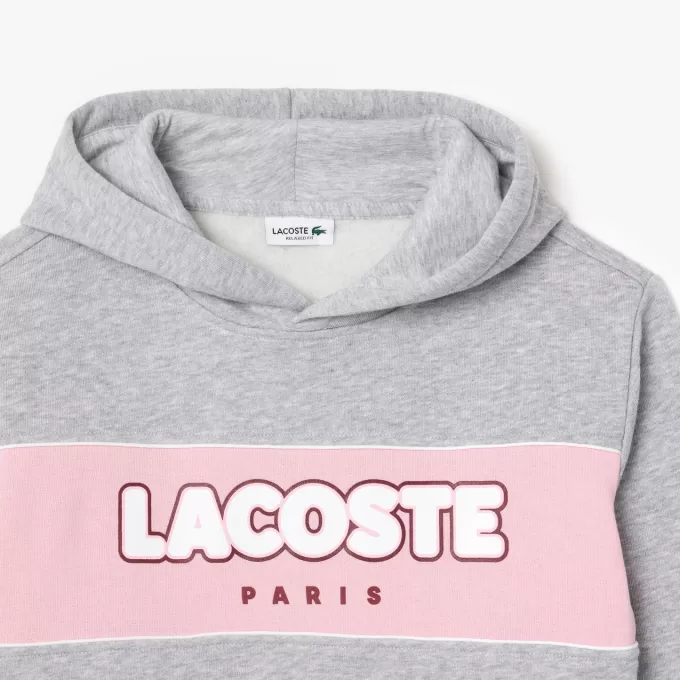Fleece sweatshirt med kontrasttryk