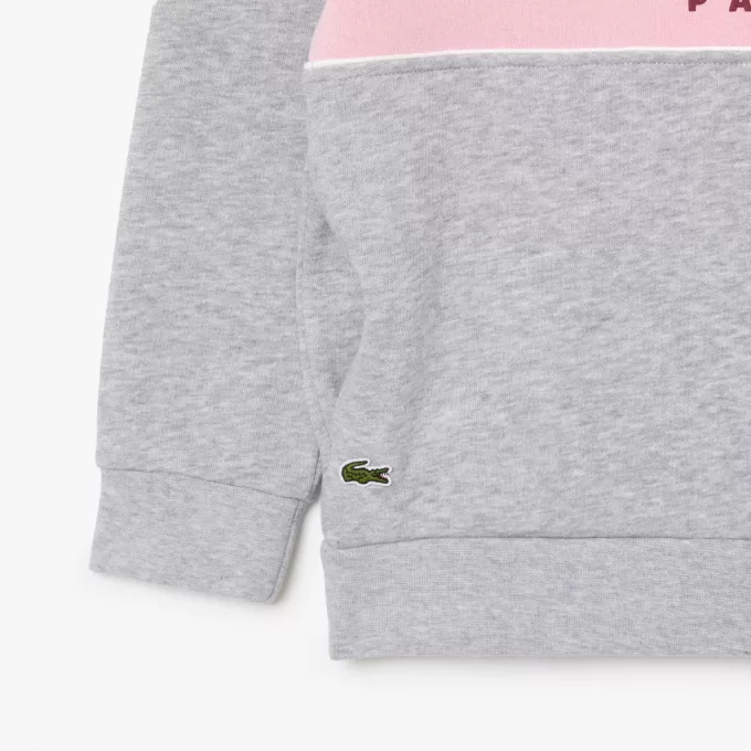 Fleece sweatshirt med kontrasttryk