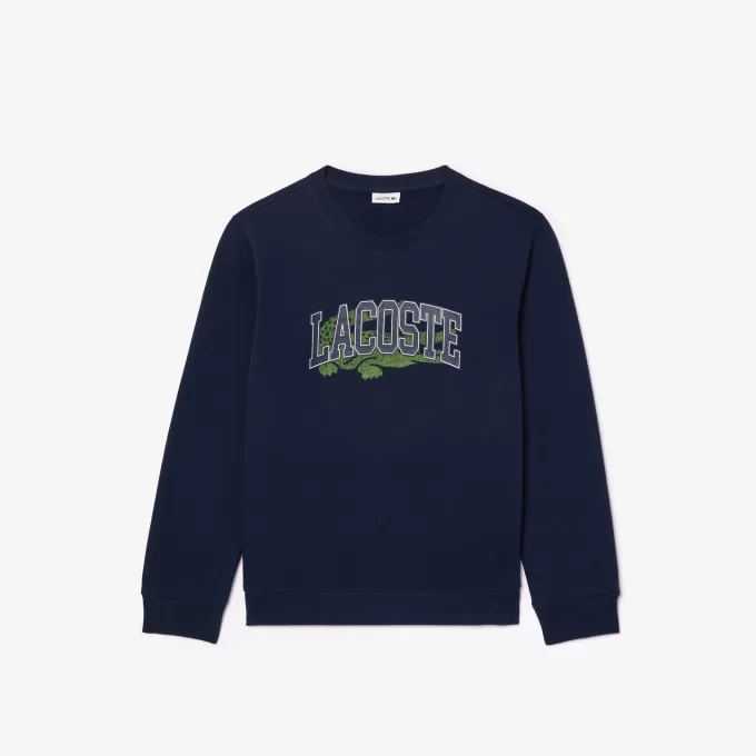 Fleece sweatshirt med krokodilletryk