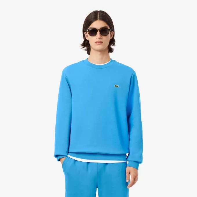 Fleece sweatshirt med rund hals