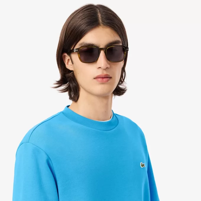 Fleece sweatshirt med rund hals