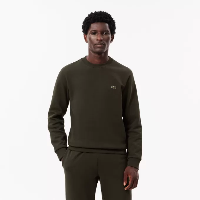 Fleece sweatshirt med rund hals