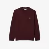 Fleece sweatshirt med rund hals
