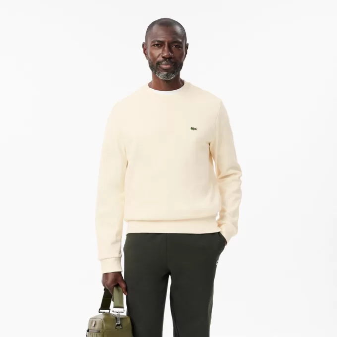 Fleece sweatshirt med rund hals
