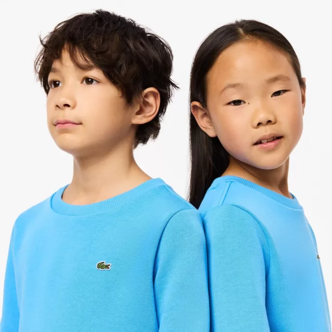 Fleece sweatshirt med rund hals