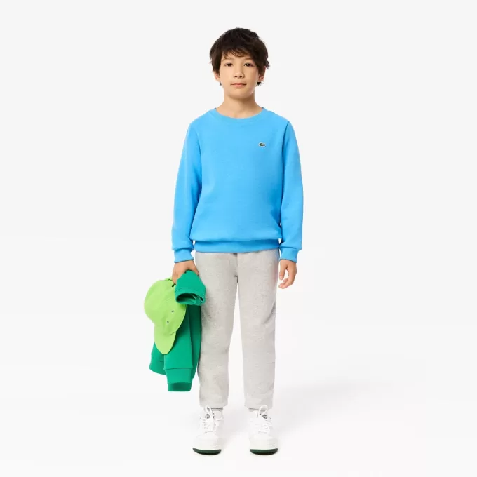 Fleece sweatshirt med rund hals