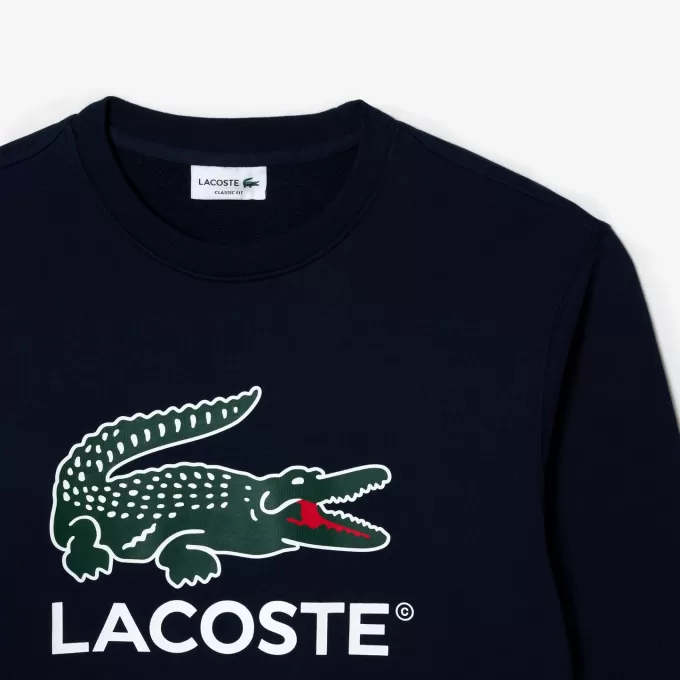 Fleece sweatshirt med rund hals