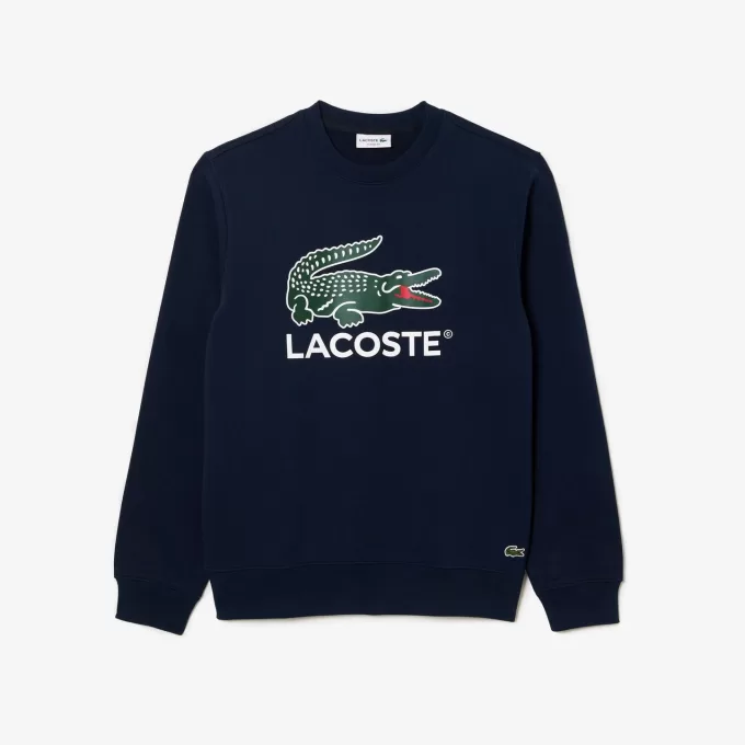Fleece sweatshirt med rund hals