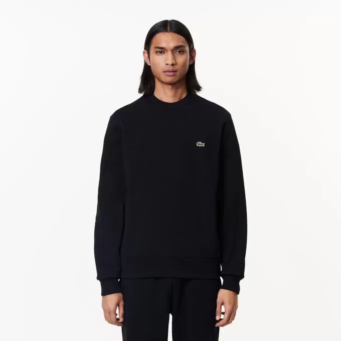 Fleece sweatshirt med rund hals