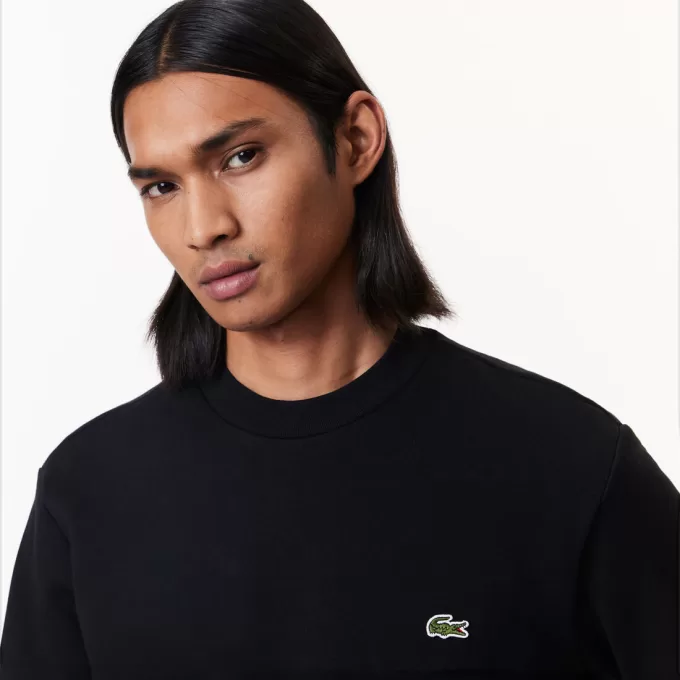 Fleece sweatshirt med rund hals