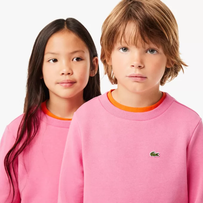 Fleece sweatshirt med rund hals