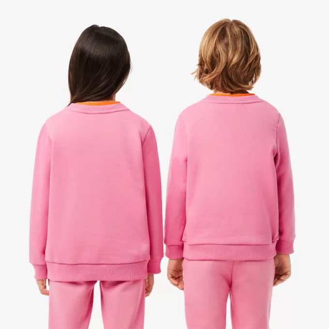 Fleece sweatshirt med rund hals